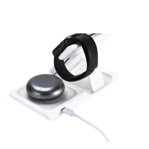 ReadeREST statie de incarcare wireless 3 in 1, telefon, casti si smartwatch, compatibil iPhone, Android, AirPods, Apple Watch, Samsung, Huawei, Xiaomi, alb - Verificat A · Re-Bloom - Img 5