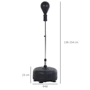 Sac de box reglabil Re-Bloom, cu manusi, otel/piele sintetica/PE, negru/rosu, 48 x 136-154 cm, Resigilat, Grad A - Img 3