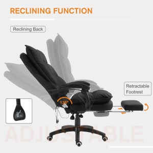Scaun birou ergonomic cu masaj, 6 puncte, inaltime reglabila, textil in, Negru - Verificat A · Re-Bloom - Img 4