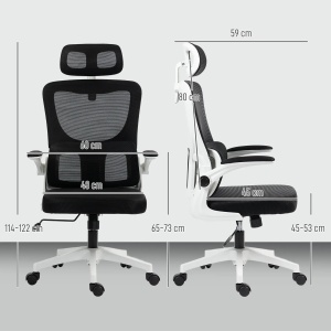 Scaun birou ergonomic reglabil si reclinabil, plasa textila, tetiera detasabila, Negru - Verificat A · Re-Bloom - Img 3