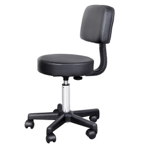 Scaun de birou rotativ Re-Bloom, piele PU/metal/plastic, negru/argintiu, 35 x 72-84 cm, Resigilat, Grad A - Img 3