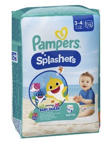Scutece chilotel pentru apa Pampers Splashers Baby Shark Marimea 3, 6-11 kg, 12 buc, Resigilat, Grad A - Img 4