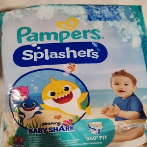 Scutece chilotel pentru apa Pampers Splashers Baby Shark Marimea 3, 6-11 kg, 12 buc, Resigilat, Grad A - Img 2