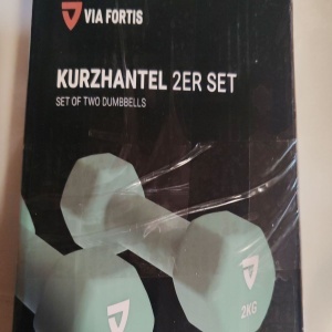 Set 2 gantere VIA FORTIS, 2x2 Kg, premium, din fonta cu invelis din neopren, Resigilat, Grad A - Img 2