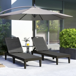 Set 2 sezlonguri de gradina Re-Bloom, polipropilena, 56x187x28 cm, spatar 4 pozitii reglabile, 120 kg, negru - Verificat A · Re-Bloom - Img 2