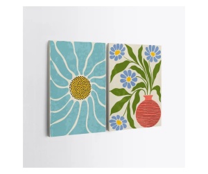 Set 2 tablouri decorative canvas, 2x70x100 cm, dimensiune totala 150x100 cm, panza 100%/lemn 100%, multicolor - Verificat B · Re-Bloom - Img 3