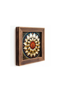 Set 3 tablouri decorative inramate MDF 16x16x2 cm, imprimare UV, cadru molid 100%, multicolor - Verificat A · Re-Bloom - Img 2