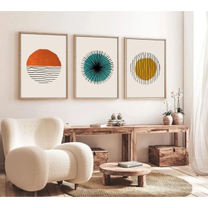 Set 3 tablouri decorative MDF/lemn masiv, 3x50x70 cm, MDF 3mm, cadru lemn masiv 2.5 cm, multicolor - Verificat A · Re-Bloom - Img 4
