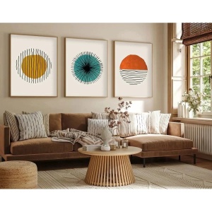 Set 3 tablouri decorative MDF/lemn masiv, 3x50x70 cm, MDF 3mm, cadru lemn masiv 2.5 cm, multicolor - Verificat A · Re-Bloom - Img 3