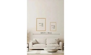 Set 3 tablouri decorative MDF/lemn masiv 50x70 cm, MDF 100%, cadru lemn 2cm, imprimare digitala, bej/alb/maro - Verificat A · Re-Bloom - Img 5