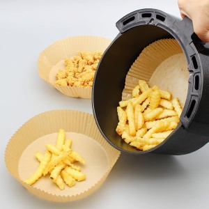 Set 50 hartii de copt pentru friteuza cu aer Toyviddy, natur, 20 x 4,5 cm - Img 3