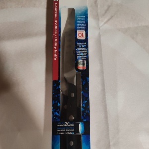 Set cutite pentru friptura, 4 piese, 13 cm, fara zimtare, din otel inoxidabil german X50 Ultra +, negru, Resigilat, Grad A - Img 5