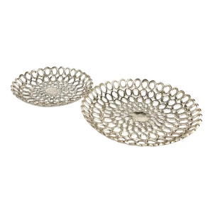 Set de 2 boluri decorative Barnard, aluminiu, auriu, 31/39 cm