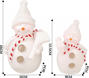 Set de 2 decoratiuni iluminate pentru Craciun Cclife, LED, ceara, alb/rosu, 16 x 11 x 7 cm /12,5 x 9x 7 cm - Img 3