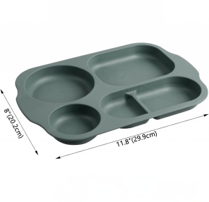 Set de 4 farfurii compartimentate pentru picnic Greentainer, PP, multicolor, 29,9 x 20, 2 cm - Img 4