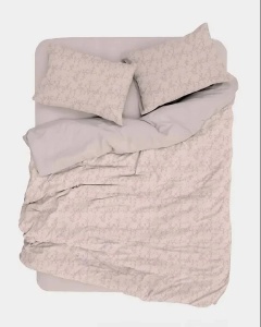 Set husa pilota + fata de perna, satin bumbac 100%, 135x200 cm + 80x80 cm, roz pudra - Verificat A · Re-Bloom