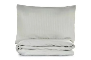 Set husa pilota + fata de perna, satin bumbac 100%, 135x200 cm + 80x80 cm, verde salvie - Verificat A · Re-Bloom - Img 3