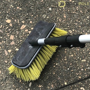 Set perie dura cu maner extensibil DOCA, plastic/cauciuc/aluminiu, negru/galben/argintiu, 7,3 m - Img 2