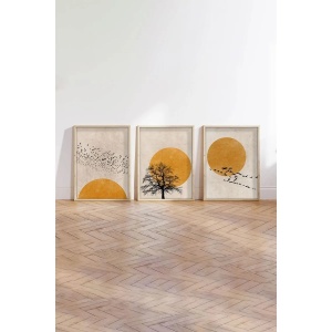 Set tablou decorativ Re-Bloom, 3 piese, MDF/lemn masiv, multicolor, 30 x 40 cm - Img 3