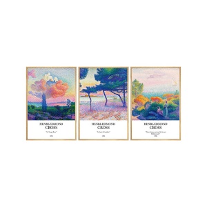 Set tablou decorativ Re-Bloom, 3 piese, MDF/lemn masiv, multicolor, 30 x 40 cm