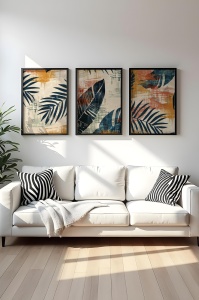 Set tablou decorativ Re-Bloom, 3 piese, MDF/lemn masiv, multicolor, 50 x 70 cm - Img 3