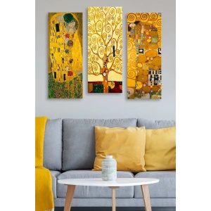 Set tablou decorativ Re-Bloom, 3 piese, MDF, multicolor, 20 x 50 cm - Img 3
