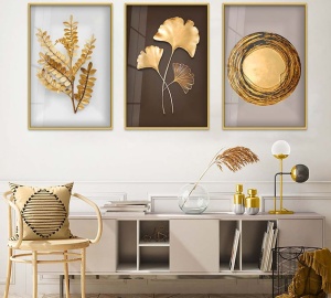 Set tablou decorativ Re-Bloom, 3 piese, sticla temperata/aluminiu, multicolor, 30 x 40 cm - Img 3