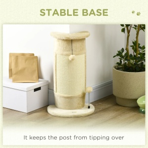 Stalp de zgariat pentru pisici Re-Bloom, PAL/plus/sisal, bej/crem, 34 x 25,5 x 58 cm, Resigilat, Grad A - Img 6