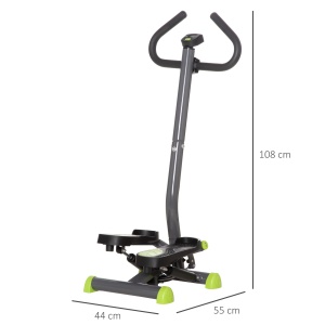 Stepper fitness cu maner reglabil, monitor LCD, pistoane hidraulice, otel, Gri - Verificat A · Re-Bloom - Img 3