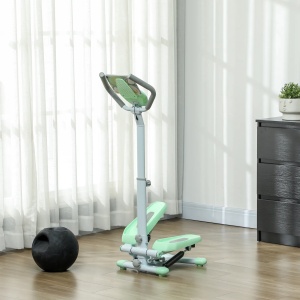 Stepper fitness Re-Bloom, cu manere reglabile, ecran LCD, otel/ABS, alb/verde, 48 x 38 x 108-118 cm, Resigilat, Grad A - Img 3