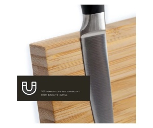 Suport magnetic pentru cutite, Dolce Mare, doua fete din bambus, XXL, 35 x 25x11 cm, Resigilat, Grad A - Img 4