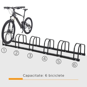 Suport parcare 6 biciclete, otel zincat Q235, modular, 179x33x27cm, Negru - Verificat A · Re-Bloom - Img 4