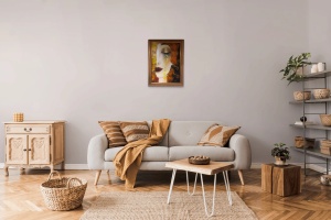 Tablou decorativ canvas model femeie, 50x70 cm, panza/lemn, multicolor - Verificat A · Re-Bloom - Img 2