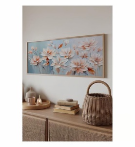 Tablou decorativ model floral, MDF/lemn masiv, 50x120 cm, MDF 2.7mm, cadru lemn 2cm, imprimare digitala, multicolor - Verificat A · Re-Bloom - Img 3