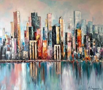 Tablou decorativ panoramic 50x120 cm, panza/MDF, rama lemn, multicolor - Verificat A · Re-Bloom - Img 4