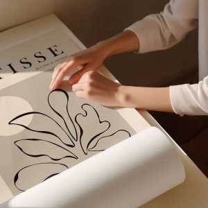 Tablou decorativ Re-Bloom, hartie/lemn, negru/natur, 50 x 70 cm - Img 3