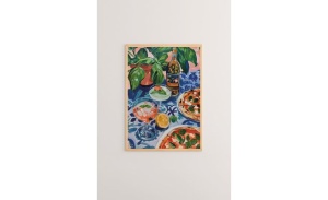 Tablou decorativ Re-Bloom, lemn masiv/hartie, multicolor, 33 x 48 cm