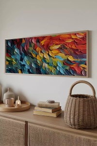 Tablou decorativ Re-Bloom, MDF/lemn masiv, multicolor, 50 x 120 cm - Img 3