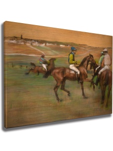 Tablou decorativ Re-Bloom, model cai de curse, panza/lemn, multicolor, 50 x 70 cm