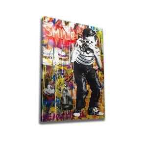 Tablou decorativ Re-Bloom, model fotograf, lemn/panza, multicolor, 50 x 70 cm