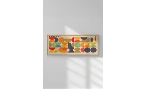 Tablou decorativ Re-Bloom, model geometric, MDF/lemn masiv, multicolor, 33 x 70 cm
