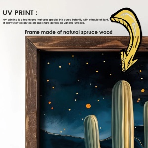 Tablou decorativ Re-Bloom, model peisaj, MDF/lemn masiv, multicolor, 40 x 120 x 3,5 cm - Img 2