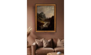 Tablou decorativ Re-Bloom, model peisaj, panza/lemn, multicolor, 50 x 70 cm - Img 2