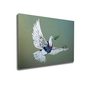 Tablou decorativ Re-Bloom, model porumbel, panza/lemn, multicolor, 70 x 100 cm - Img 5
