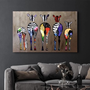 Tablou decorativ Re-Bloom, model zebre, sticla temperata, multicolor, 46 x 72 cm - Img 5