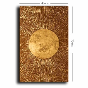 Tablou decorativ Re-Bloom, panza/lemn, auriu, 45 x 70 cm - Img 5