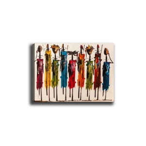 Tablou decorativ Re-Bloom, panza/lemn, multicolor, 70 x 100 cm - Img 1