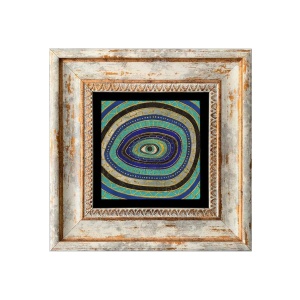 Tablou decorativ Re-Bloom, piatra/lemn, multicolor, 20 x 20 cm