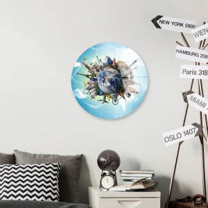 Tablou decorativ Re-Bloom, sticla calita, multicolor, 30 cm - Img 3