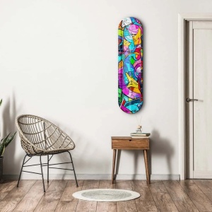 Tablou decorativ Re-Bloom, sticla securizata, multicolor, 20 x 80 cm - Img 3